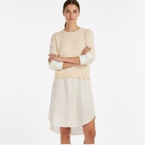 COS Layered Sweater Shirt – Cream / Ivory (100% Cotton), New with tag